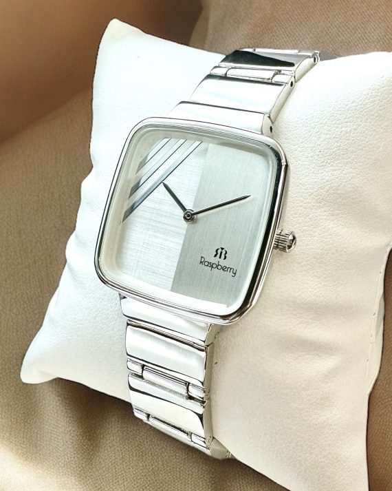 Silver classic square watch